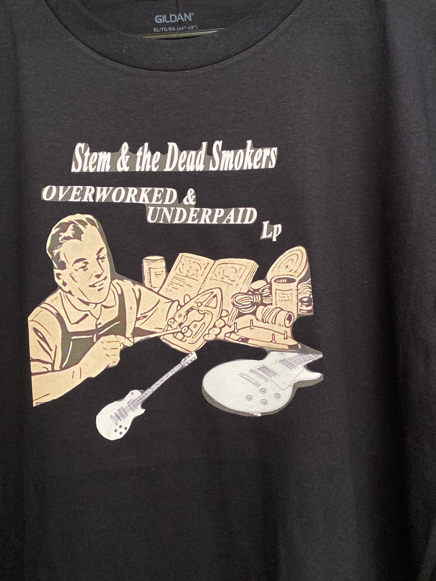 Overworked & UnderPaid Lp Album Cover Black Shirt
